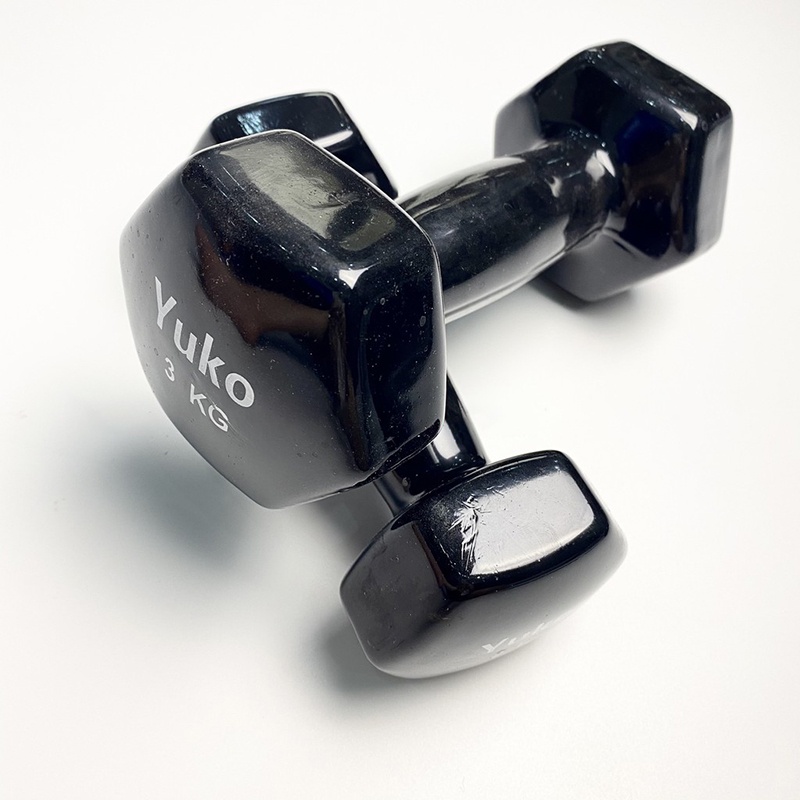 Tạ đơn tạ tay gang 3kg bọc cao su tập gym yoga chống trơn trượt, xước vỡ sàn