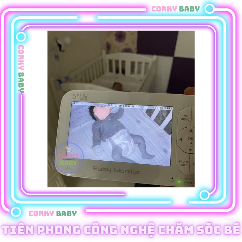 Máy báo khóc Cao cấp Corky baby mbk801 camera xoay 360o -HD720p cực nét