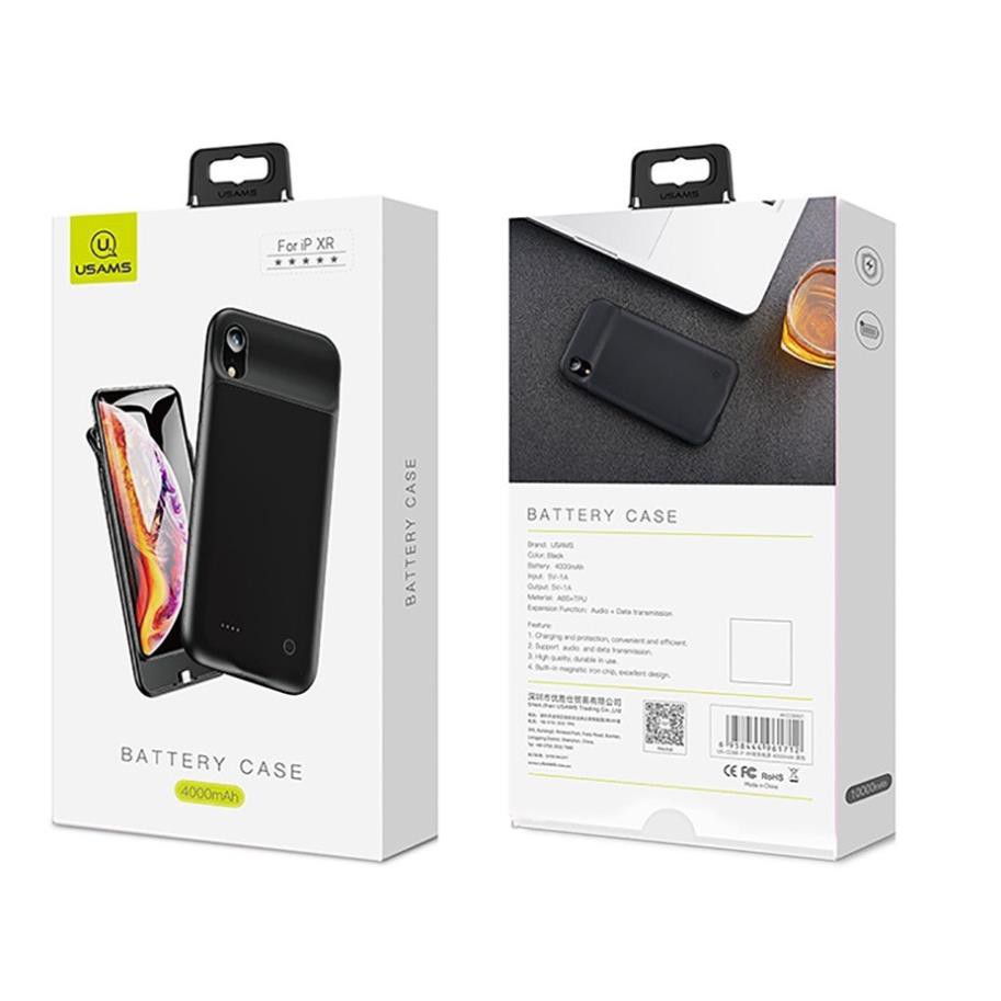 Ốp lưng siêu mỏng kiêm Pin sạc dự phòng 4000 mAh cho iPhone XS Max hiệu Usams - Hàng chính hãng