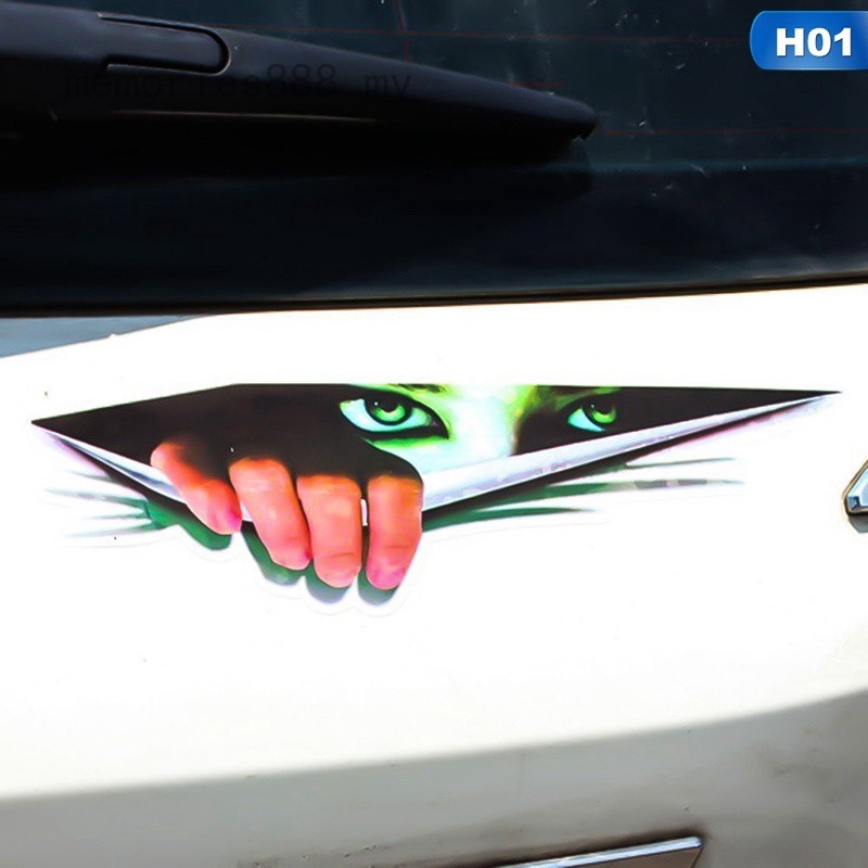 Sticker hình đôi mắt 3d độc đáo kích thước 21*5Cm chống thấm nước dán trang trí xe hơi