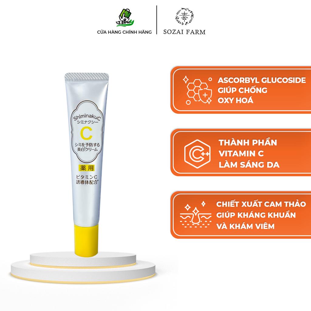 Kem dưỡng trắng và cấp ẩm chuyên sâu Nhật Bản Sozai Farm Shiminaku C Cream - Dạng Kem - 20g