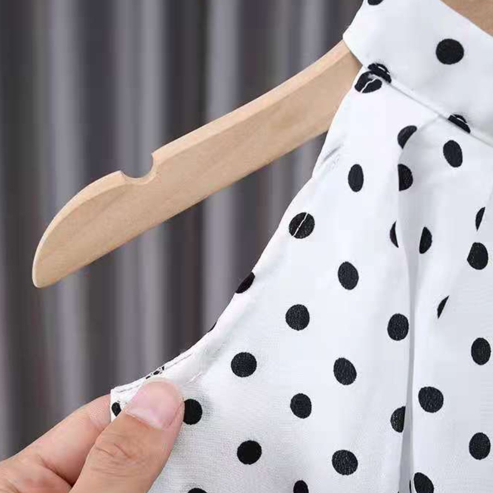 Set Áo Quần Chiffon Chấm Bi Dễ Thương Cho Bé Gái Quần áo Trẻ Em Bé Gái Bộ Quần áo Mùa Hè Trẻ Em