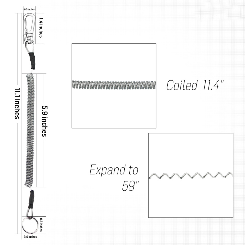 Dây Lò Xo Co Giãn Chống Thất Lạc Bằng Nhựa Có Móc Chìa Khóa Tiện Dụng Cho Hoạt Động Ngoài Trời