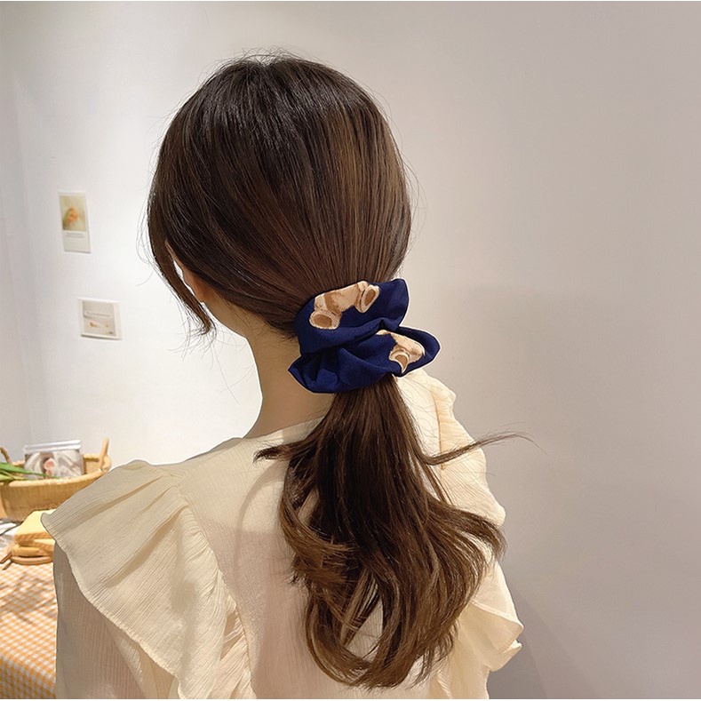 Scrunchies cột tóc vải gấu nâu hàn quốc xinh xắn S17