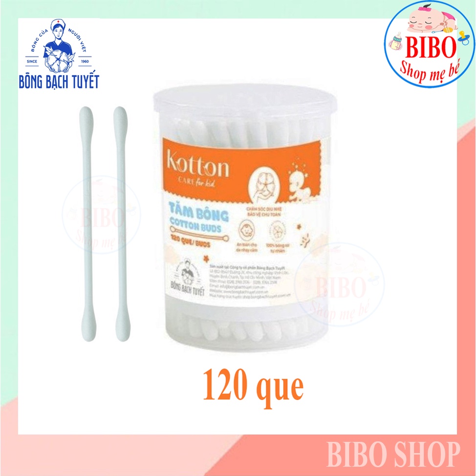 Tăm bông sơ sinh cao cấp, Tăm bông trẻ em chuyên dụng hộp 330 que của Bạch Tuyết an toàn cho bé