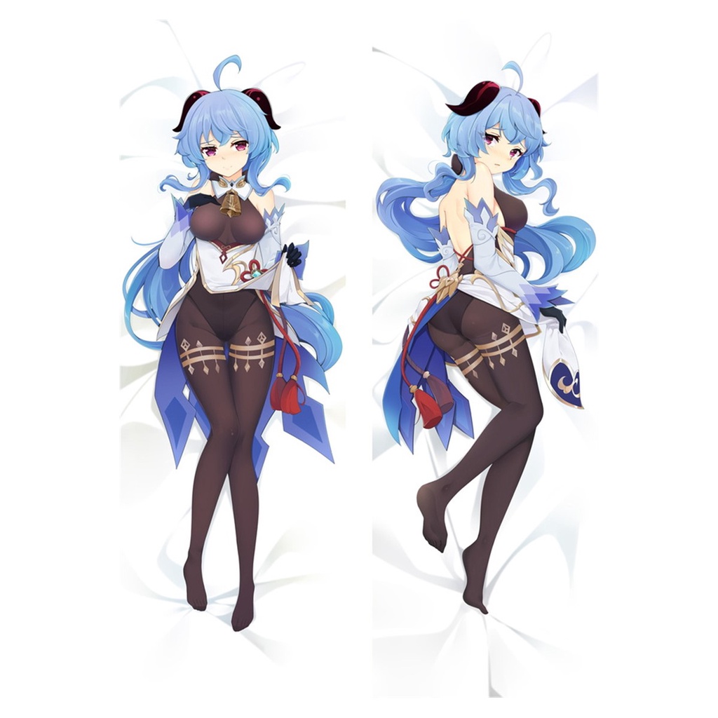 Vỏ Gối Ôm Dài In Hình Nhân Vật Anime Genshin Va Chạm Ganyu Sakura Quyến Rũ Kích Thước 60x180cm