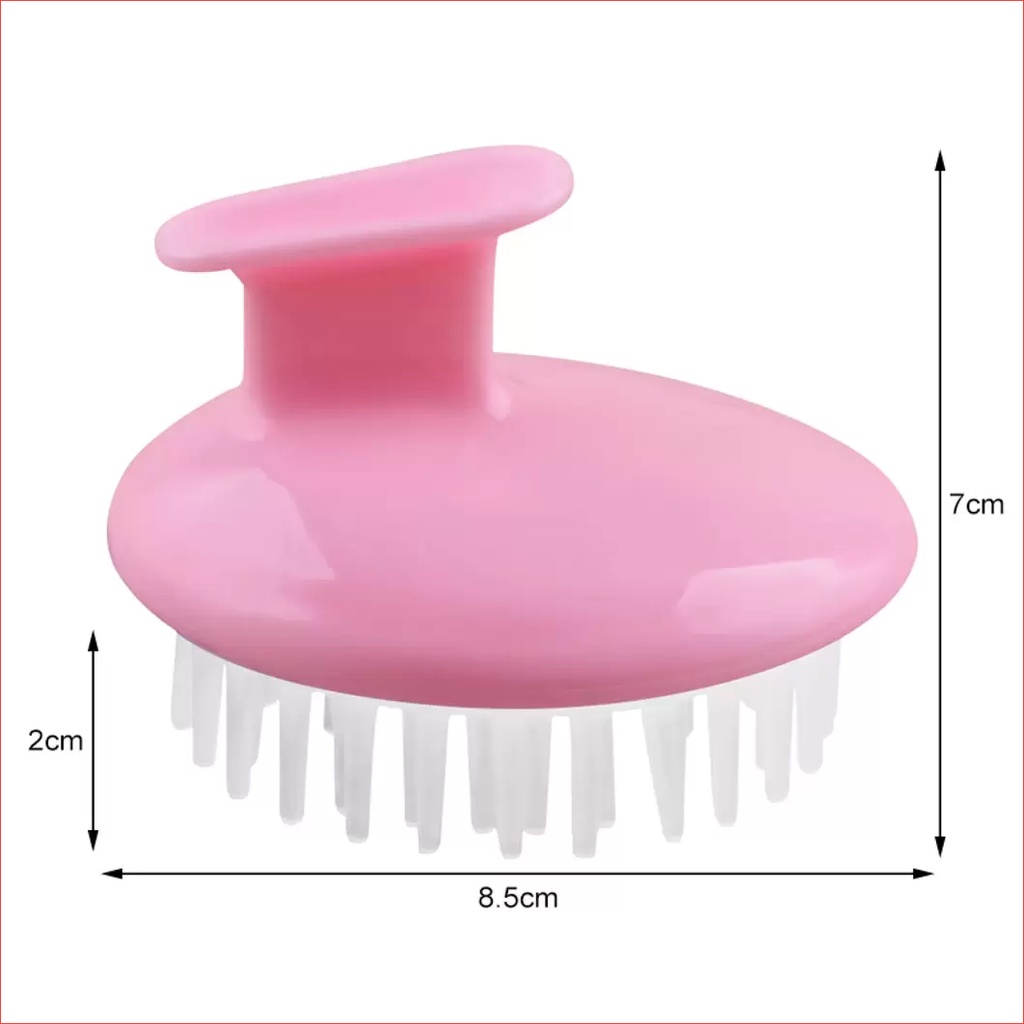 Lược gội đầu silicon massage da đầu giảm rụng kích thích mọc tóc, bàn chải gội đầu nhựa gai silicone mềm mát xa tay cầm