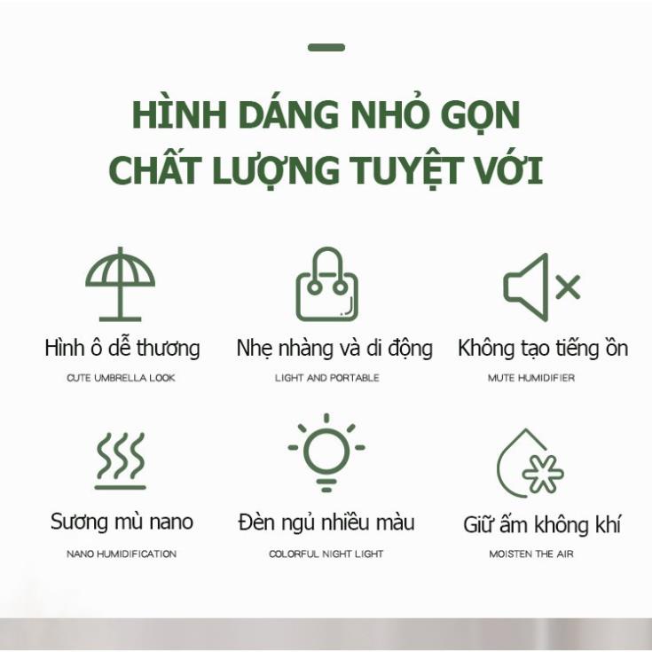 Máy phun sương mini cho xe hơi - Sạc USB - Thiết kế di động tiện dụng cho ô tô/ gia đình/ văn phòng