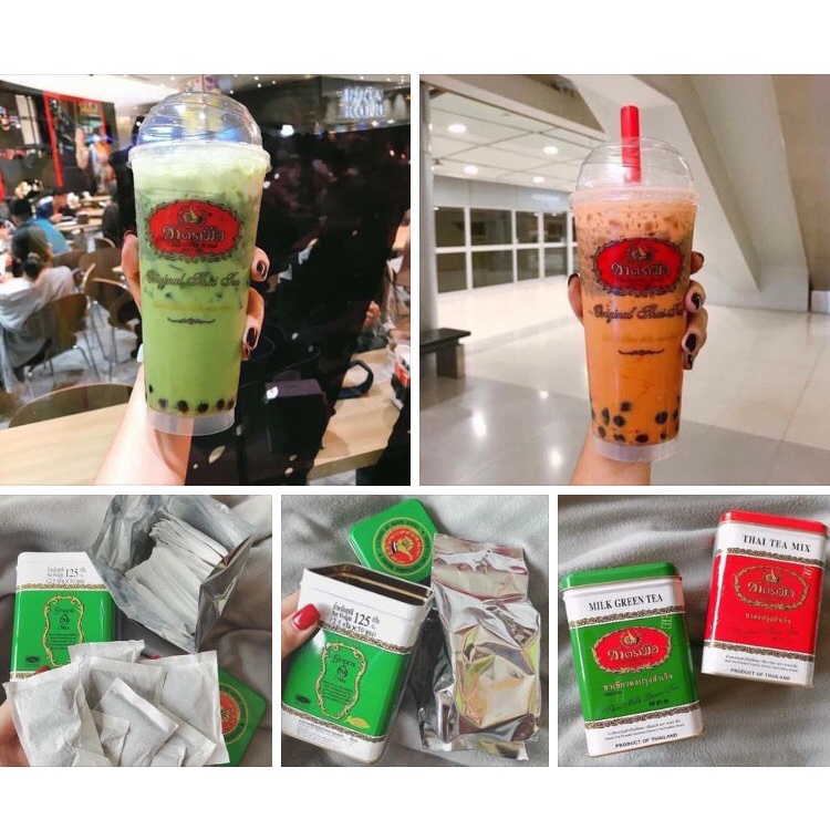 Trà thái xanh trà thái đỏ hộp thiếc, gói trà thái xanh Thái Lan