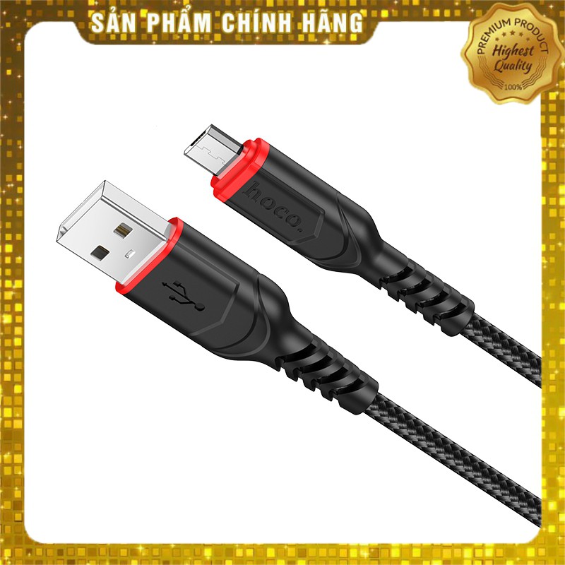 Dây cáp sạc nhanh micro usb bọc dù cao cấp, chống dối, chống đứt hoco x59