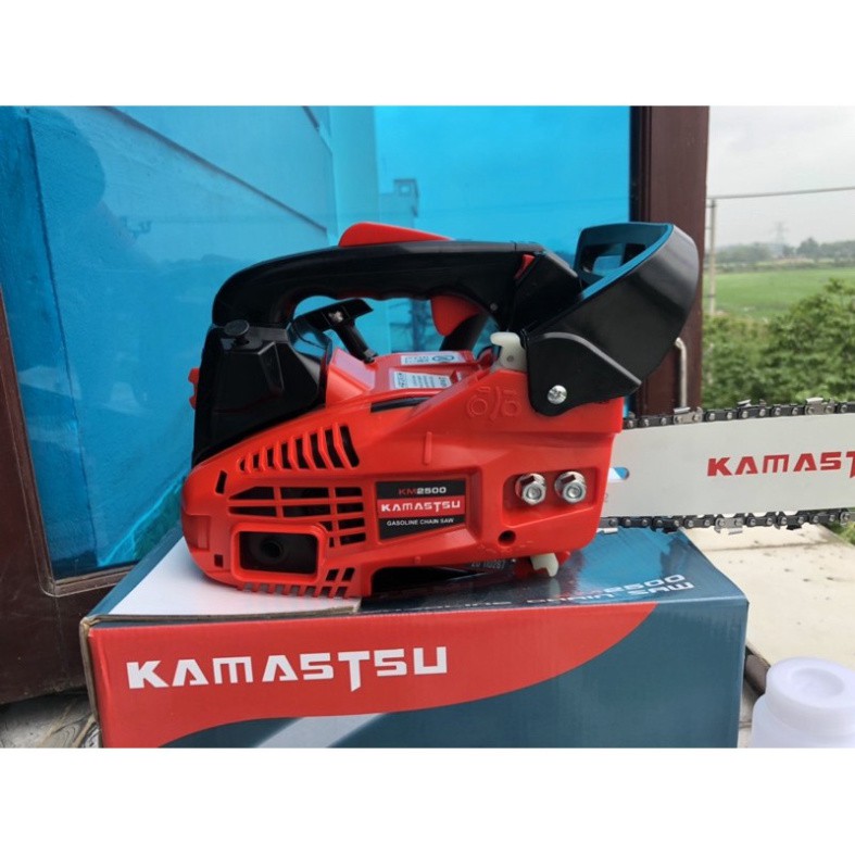 Máy cưa xích chạy xăng tay cụt Kamastu mini 25cc máy cưa sích cưa gỗ nhẹ khỏe