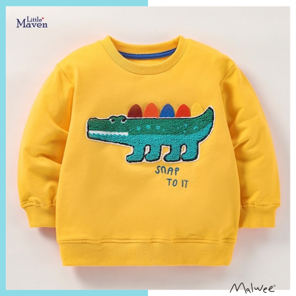 Áo nỉ thêu cá sấu LMC1057/LMC1067 cho bé trai 2-8 tuổi - Little Maven Official Store