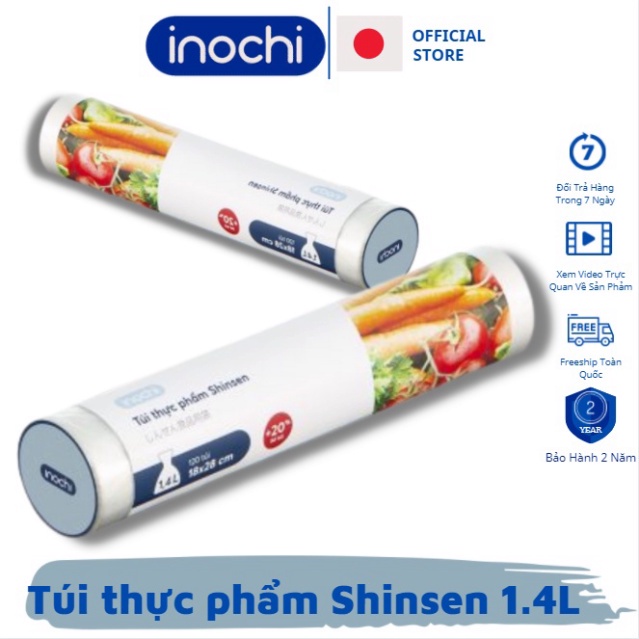Túi đựng thực phẩm Shinsen 1,4L inochi đựng hoa quả bảo quản trong tủ lạnh an toàn sức khỏe