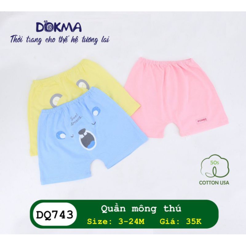 Quần đùi mông thú Dokma size 3-24m