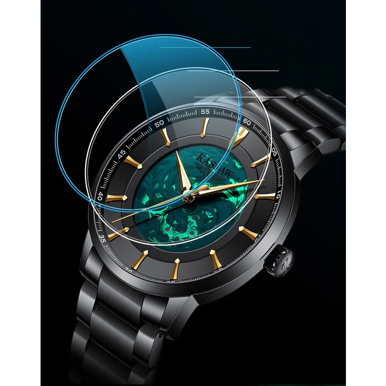 Đồng hồ nam chính hãng KASSAW K388-1 Kính sapphire ,chống xước,Chống nước ,BH 24 tháng,Máy cơ (Automatic) ,dây kim loại