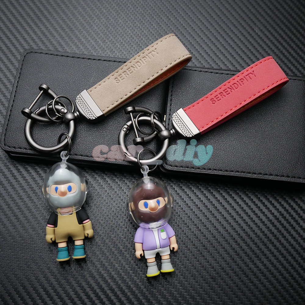 Móc Khóa Da PU Hình Búp Bê BOB-X 3D Thời Trang Cho Nam Và Nữ