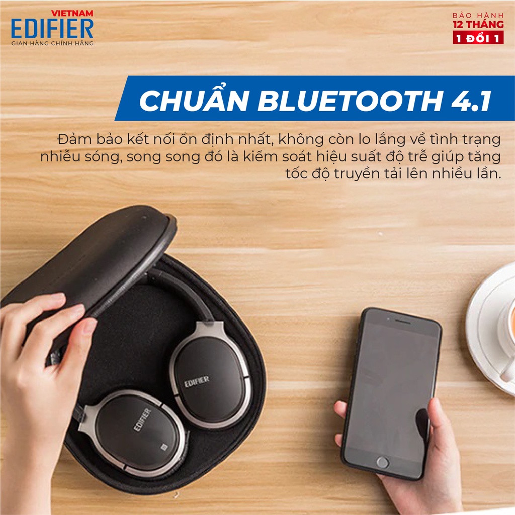 Tai nghe Bluetooth EDIFIER W830BT Khử tiếng ồn Chạy 95 giờ liên tục  - Hàng chính hãng - Bảo hành 12 tháng 1 đổi 1