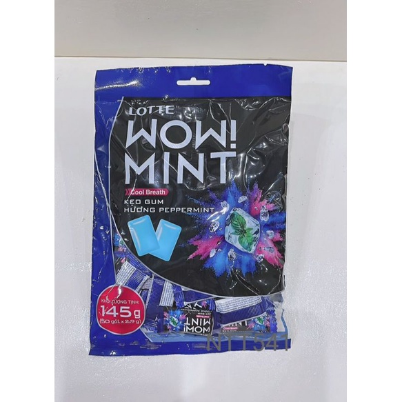 KẸO GUM LOTTE WOW! MINT HƯƠNG BẠC HÀ SIÊU MẠNH (PEPPERMINT)