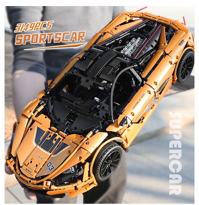Đồ chơi Lắp ghép Mô hình Mould King 13145S 720S Sports car Siêu Xe McLaren màu vàng