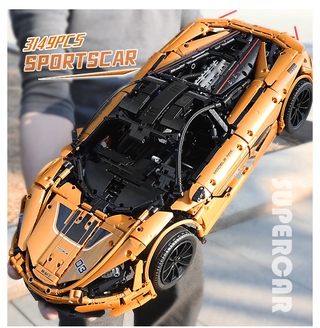 Đồ chơi Lắp ghép Mô hình Mould King 13145S 720S Sports car Siêu Xe McLaren màu vàng
