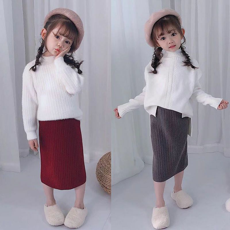 Chân váy bút chì len cực xinh dễ vận động cho bé gái