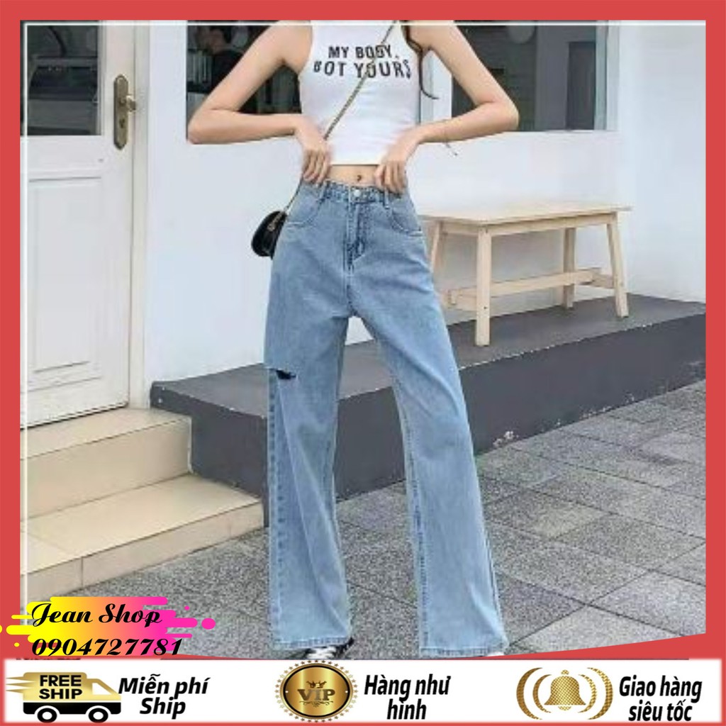 Quần jean nữ 🍎FREE SHIP🍎 Giảm 10K Nhập [QUAN JEAN] Quần bò ống rộng nữ hàng Quảng Châu giá rẻ
