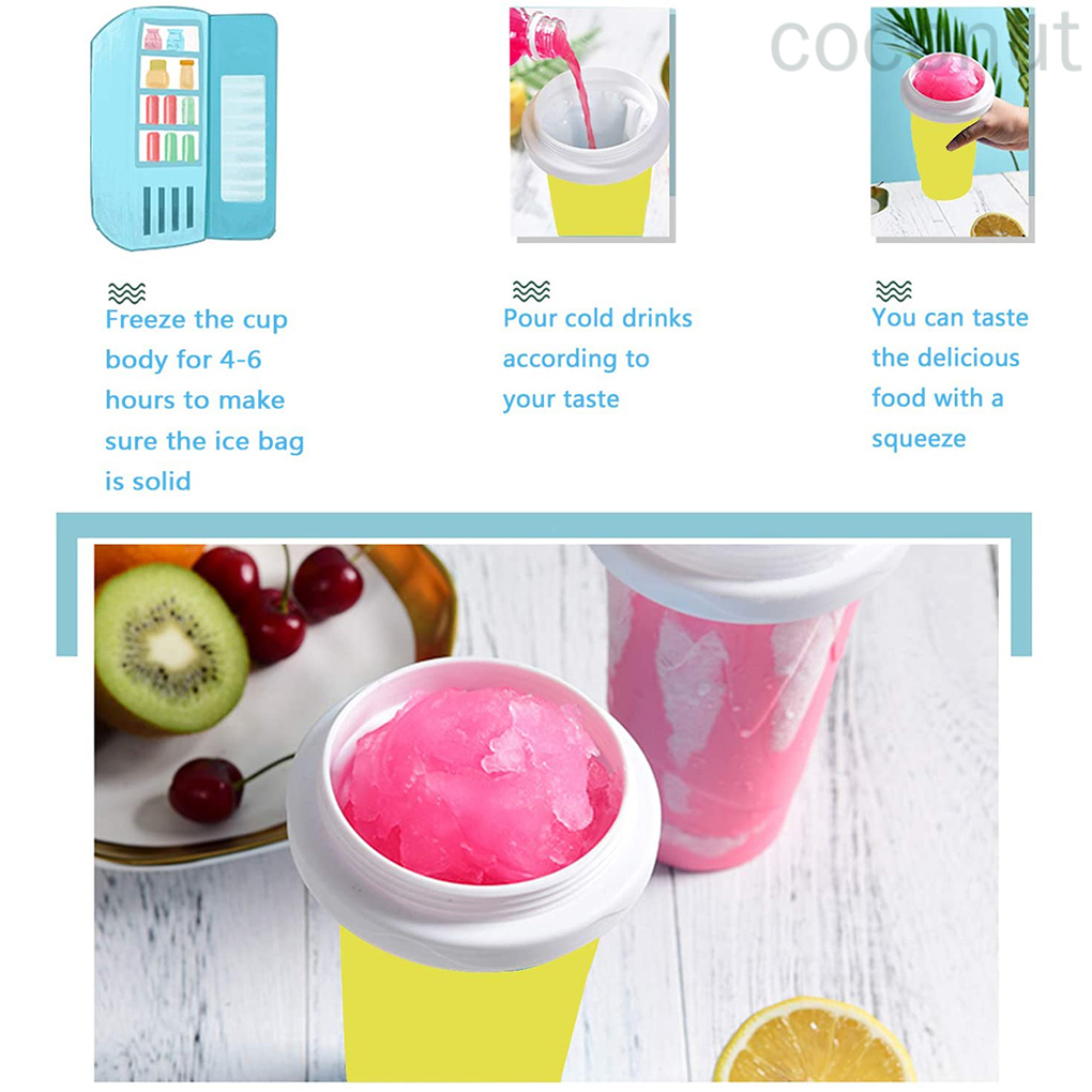 Ly silicon thiết kế có gắn thìa làm sinh tố kem tuyết/smoothie/kem/đá bào DIY