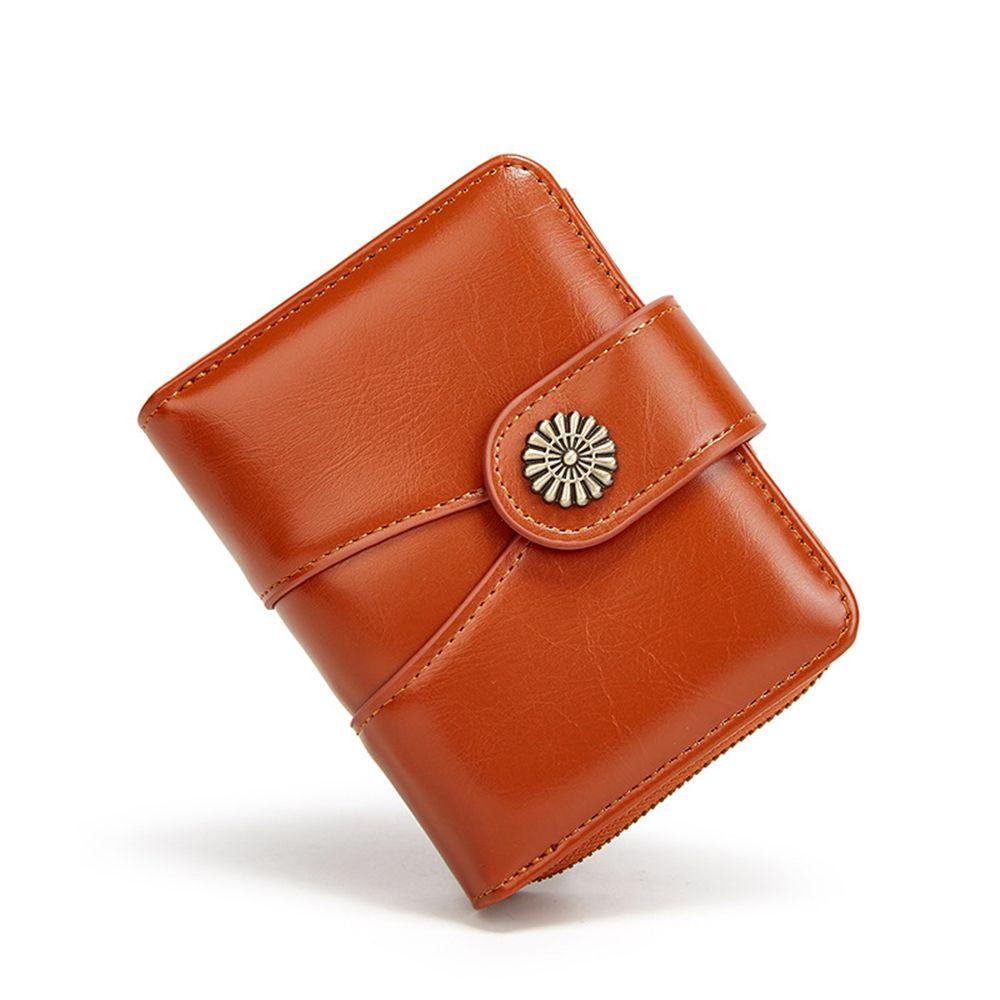 Ví Ngắn Bằng Da PU Phong Cách Vintage Dành Cho Nữ Giá Đỡ