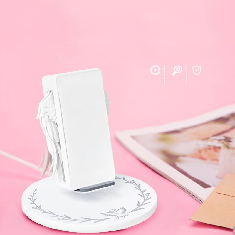 (3C) Giá Đỡ Sạc Không Dây 10w Hình Cánh Thiên Thần Cho Iphone Samsung Huawei Xiaomi Mobile Phone Điện Thoại