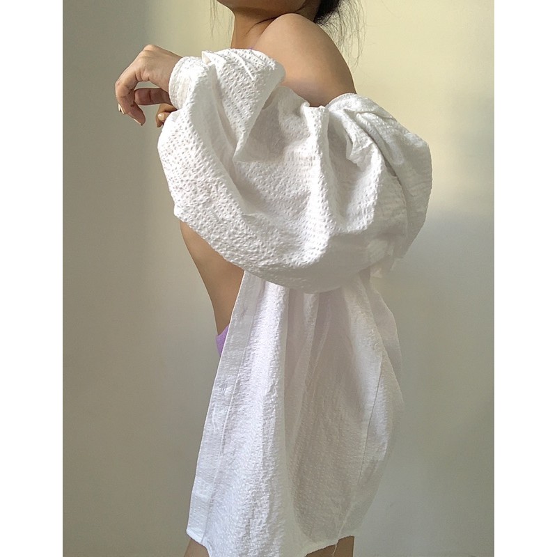 Áo somi trăng Oversize