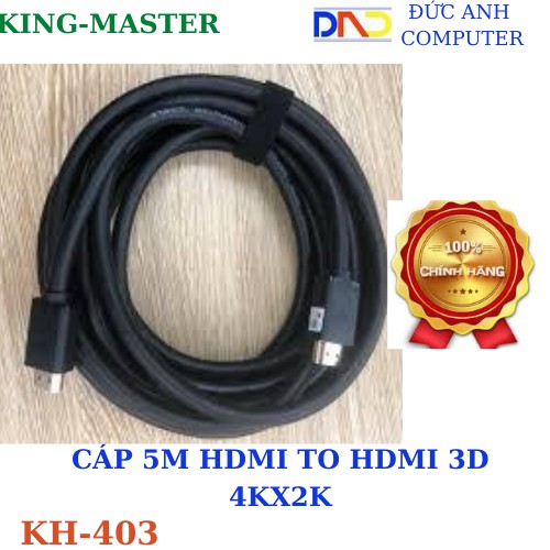 Cáp HDMI 1.4v KINGMASTER KH403 dài 5m- Chính Hãng 100%- Chất Lượng Tốt- Không Nhiễu- Hỗ Trợ 4k x 2k