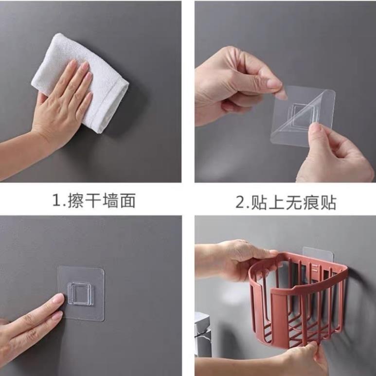 [Kho sỉ]  Giỏ treo dán tường đựng đồ đa năng cường lực 3380