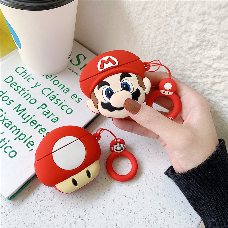 Bao Case Cho Airpods 1/ Airpods 2 / Airpods Pro Hình Nấm Mario