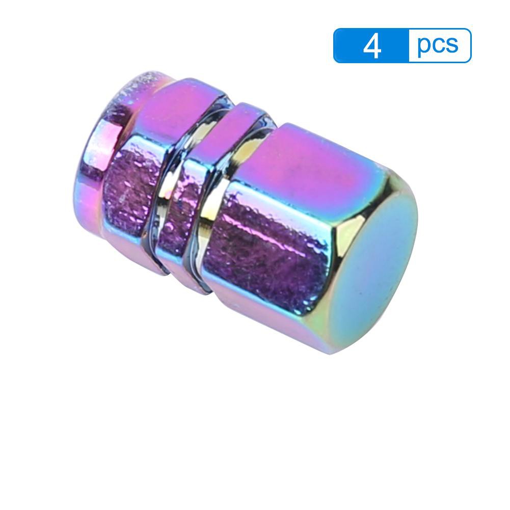 Set 4 nắp van xe đạp , xe máy bằng nhôm hình lục giác nhiều màu