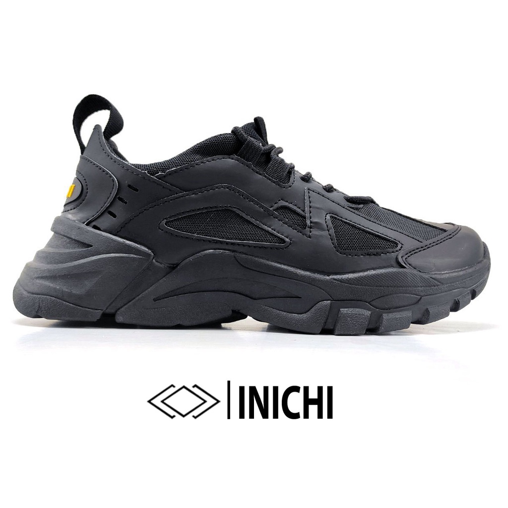 Giày đế độn sneaker nam nữ full đen IC941 INICHI bền đẹp