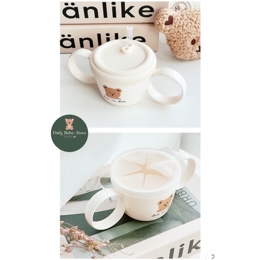 CỐC TẬP UỐNG KÈM NẮP SNACK CHO BÉ STRAW & SNACK CUP DOTTODOT x TGM