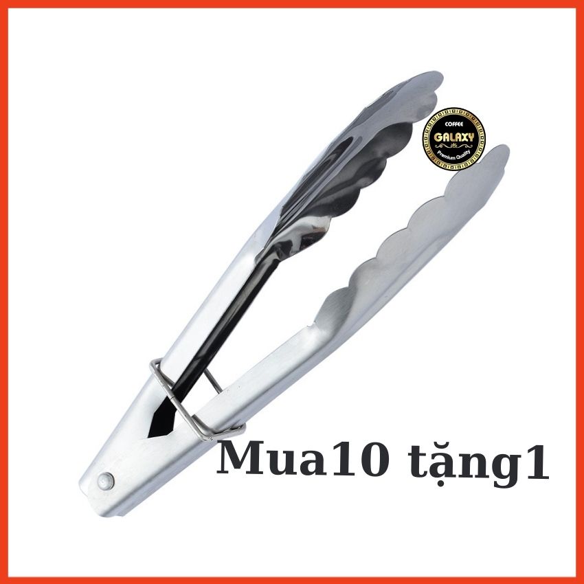 Kẹp Inox Gắp Đá Gắp Thức Ăn Dụng Cụ Gắp Đồ Chiên Đồ Nướng Bánh Chất Liệu Inox Không Gỉ Tiện Lợi Galaxy Coffee Shop 23cm