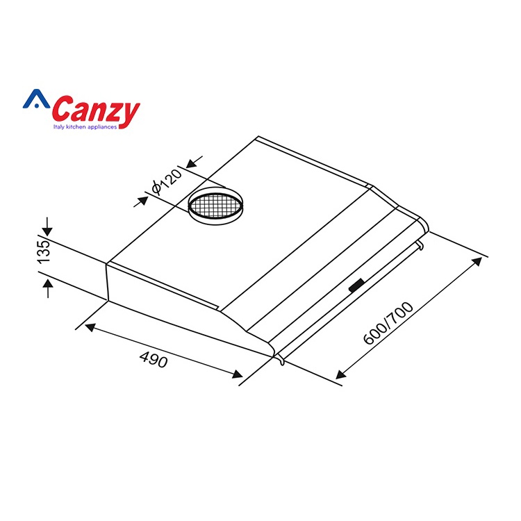 Máy hút mùi cổ điển Canzy CZ 2070B (Kích thước 70cm, Bảo Hành Chính Hãng 36 Tháng)