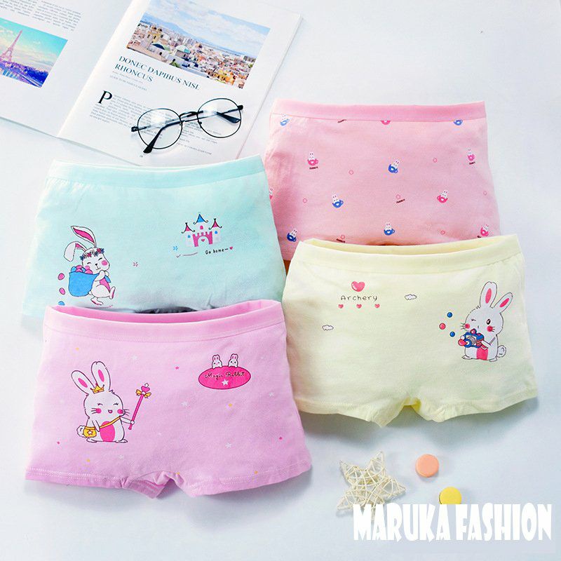 COMBO 4 quần lót bé gái họa tiết mèo thỏ Cute hết nấc- Maruka Fashion