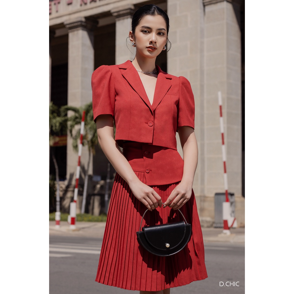 Áo croptop tay cọc xếp ly D.CHIC MS: 1811770