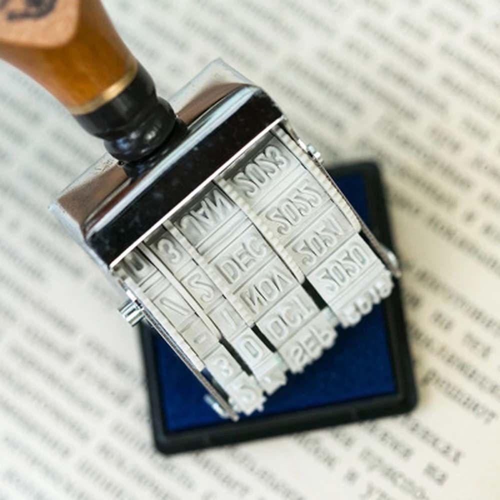 AUGUSTINA Con Dấu Lăn Bằng Gỗ Dùng Trang Trí Sổ Tay DIY Nắp Lật