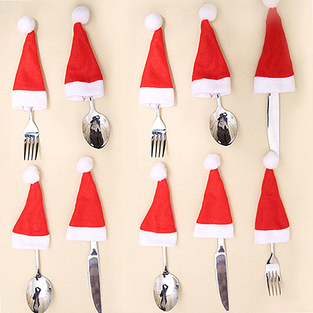 Túi Đựng Muỗng Đũa Trang Trí Bàn Ăn Họa Tiết Giáng Sinh