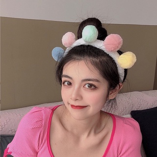 Băng Đô Cài Tóc 5 Cục Bông Tròn nhung