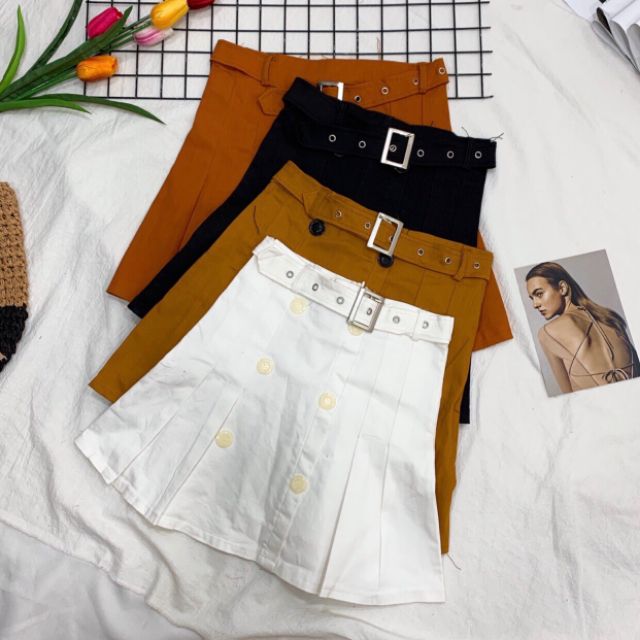 [Freeship 50K] Chân Váy Kaki Co Giãn Váy Ngắn Váy Chữ A Ulzzang 53- 58kg (còn hàng)