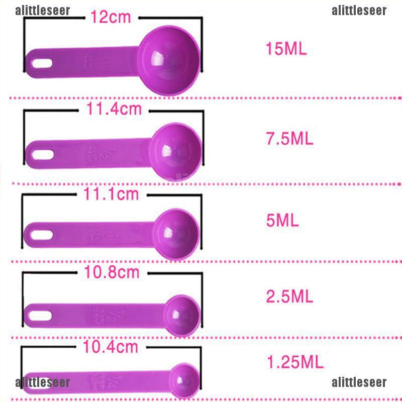 Bộ 5 Muỗng Đo Lường Bằng Nhựa Chất Lượng Cao