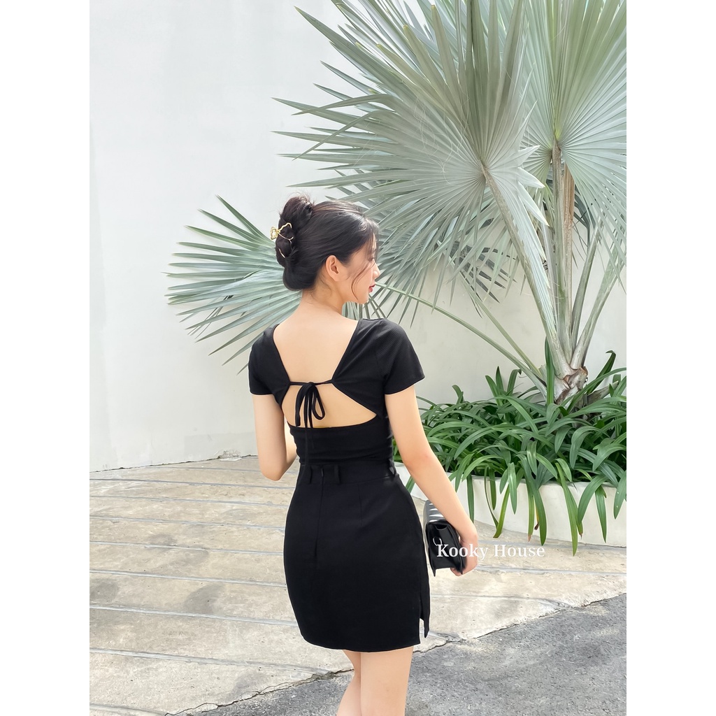 KOOKY HOUSE - ÁO NOLY TOP - Áo croptop thun khoét lưng vải thun gân cao cấp
