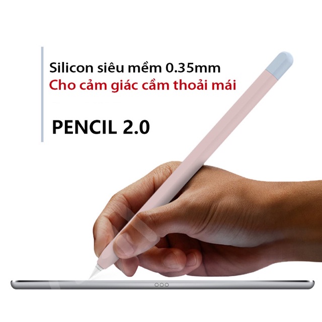 Ốp case Apple Pencil 2 AHA STYLE bao bọc bút silicon, vỏ kiểu bút chì - Loại cao cấp (AP02)