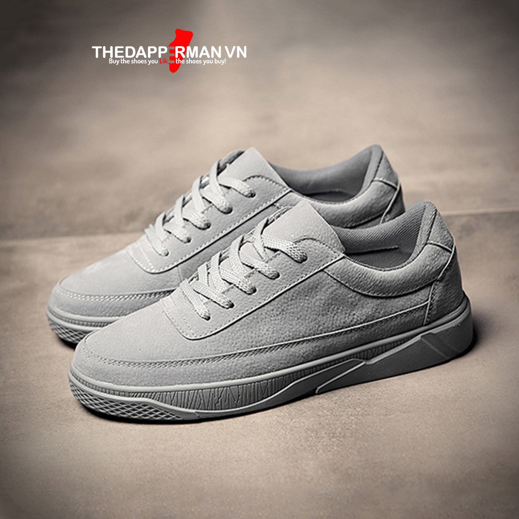 Giày sneaker thể thao nam THEDAPPERMAN TDM1101 chất liệu da lộn, đế cao su nhiệt dẻo, siêu êm phù hợp chạy bộ, màu xám | BigBuy360 - bigbuy360.vn