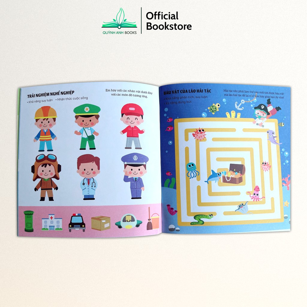 Sách - Sân chơi trí tuệ 5 phút rèn luyện trí não tương tác cho bé 2-6  tuổi  - NPH Pingbooks