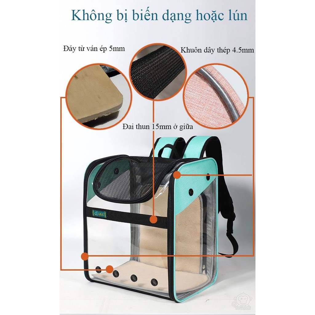 Balo vận chuyển thú cưng trong suốt có thể mở rộng - Home and Garden